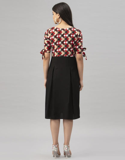 Graceful Multicoloured Printed Crepe Dress | Sudathi