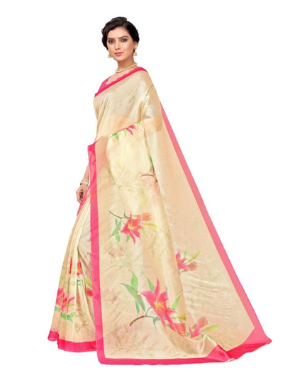 Mellow Yellow Coloured Organza Digital Printed Casual saree | Leemboodi
