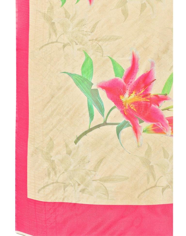 Mellow Yellow Coloured Organza Digital Printed Casual saree | Leemboodi