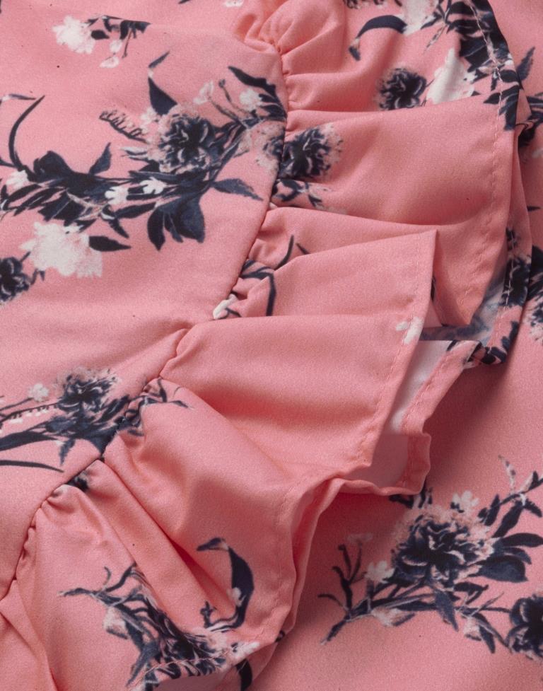 Pink Coloured Crepe Digital Printed Top | Sudathi