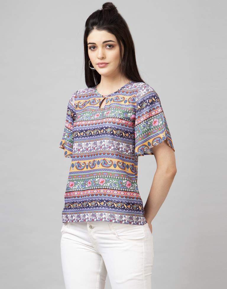 Multicolour Digital Printed Top | Sudathi