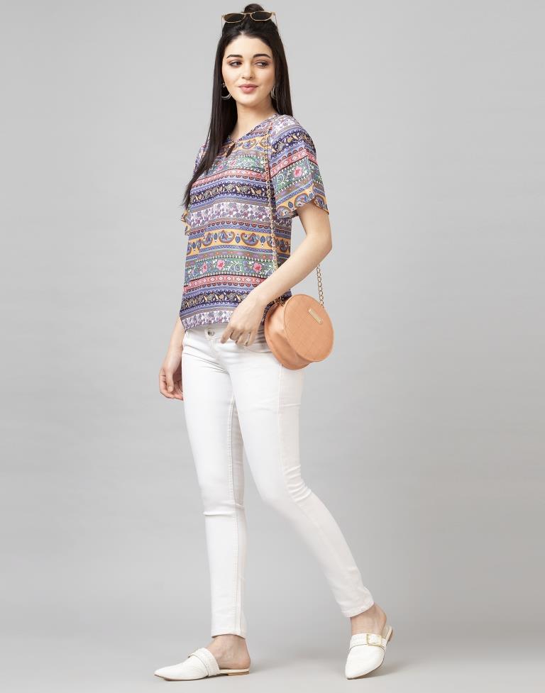 Multicolour Digital Printed Top | Sudathi