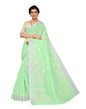 Mint Green Coloured Cotton Blend Foil Printed Casual saree | Leemboodi