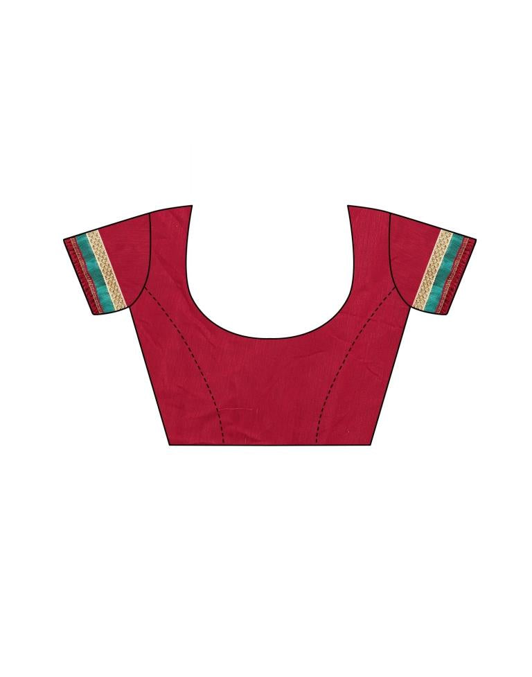 Red Coloured Lycra Foil Printed Casual saree | Sudathi