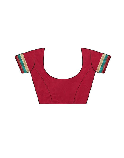 Red Coloured Lycra Foil Printed Casual saree | Sudathi