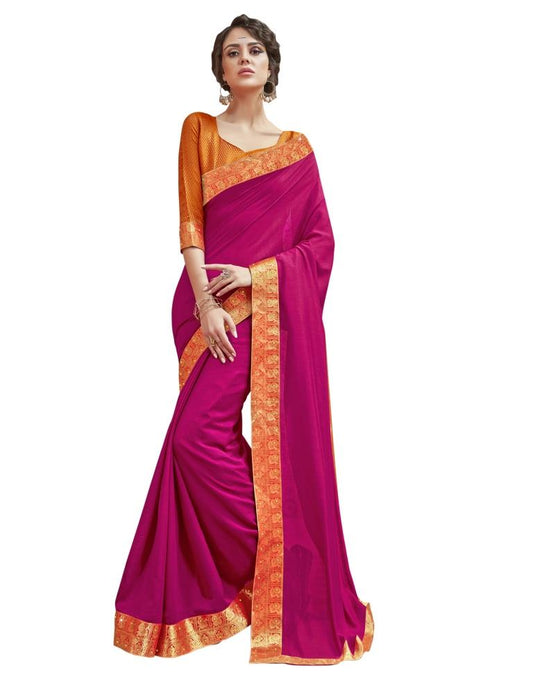 Pink Coloured Art Silk Laced Embellished Partywear saree | Leemboodi