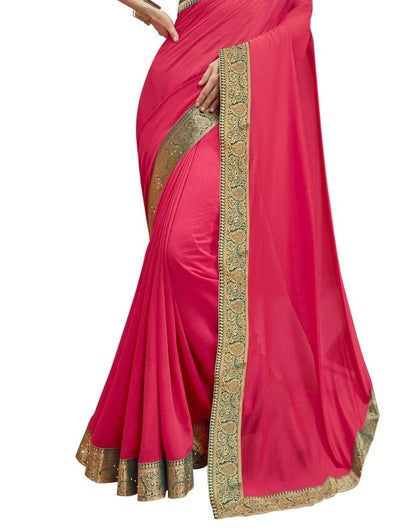 Pink Coloured Art Silk Laced Embellished Partywear saree | Leemboodi