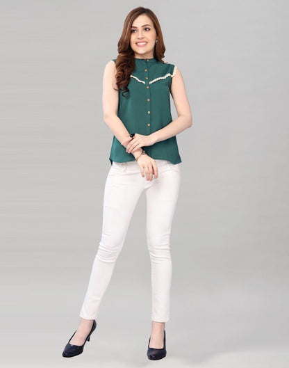 Rama Green Sleeveless shirt| SLV167TK2855 | Sudathi