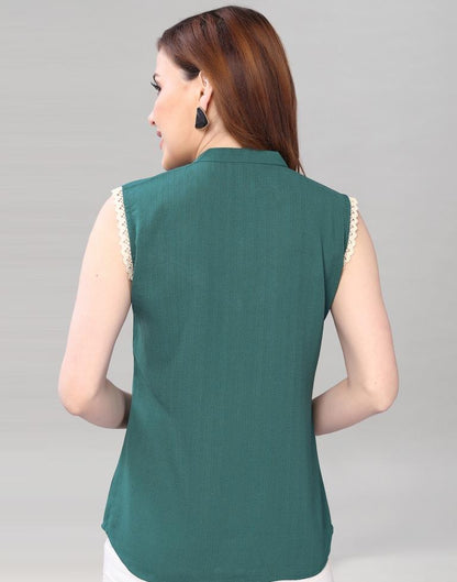 Rama Green Sleeveless shirt| SLV167TK2855 | Sudathi