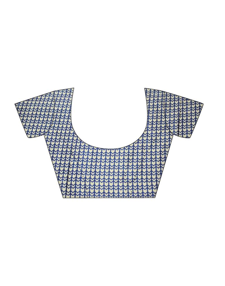 Blue Coloured Silk Crepe Printed Casual saree | Leemboodi