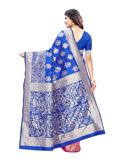 Blue Coloured Poly Silk Jacquard Partywear saree | Leemboodi