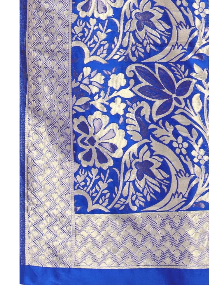 Blue Coloured Poly Silk Jacquard Partywear saree | Leemboodi