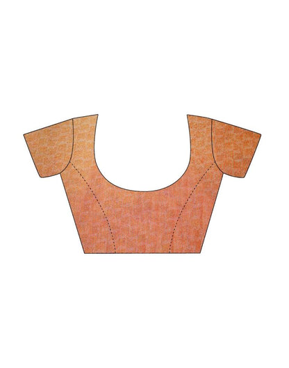 Royal Orange Printed Jute Saree