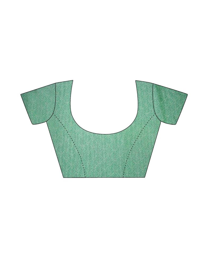 Green Coloured Jute Printed Satin Patta Partywear saree | Leemboodi