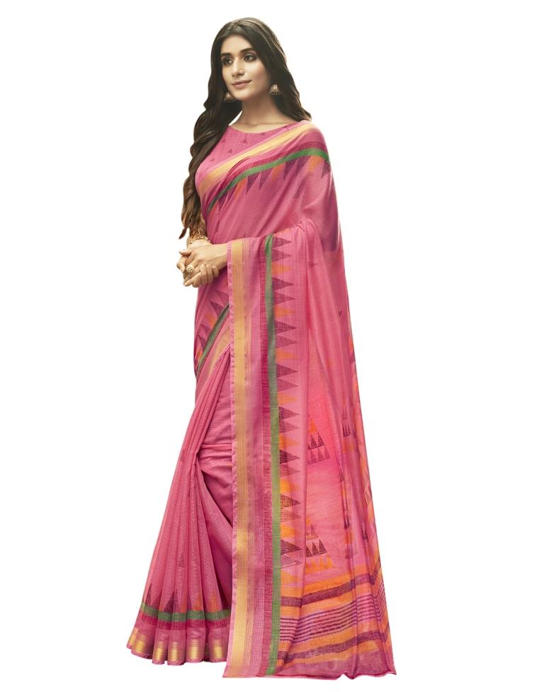 Pink Cotton Saree | Leemboodi