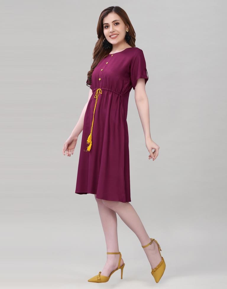 Wine A-line Dress | Sudathi