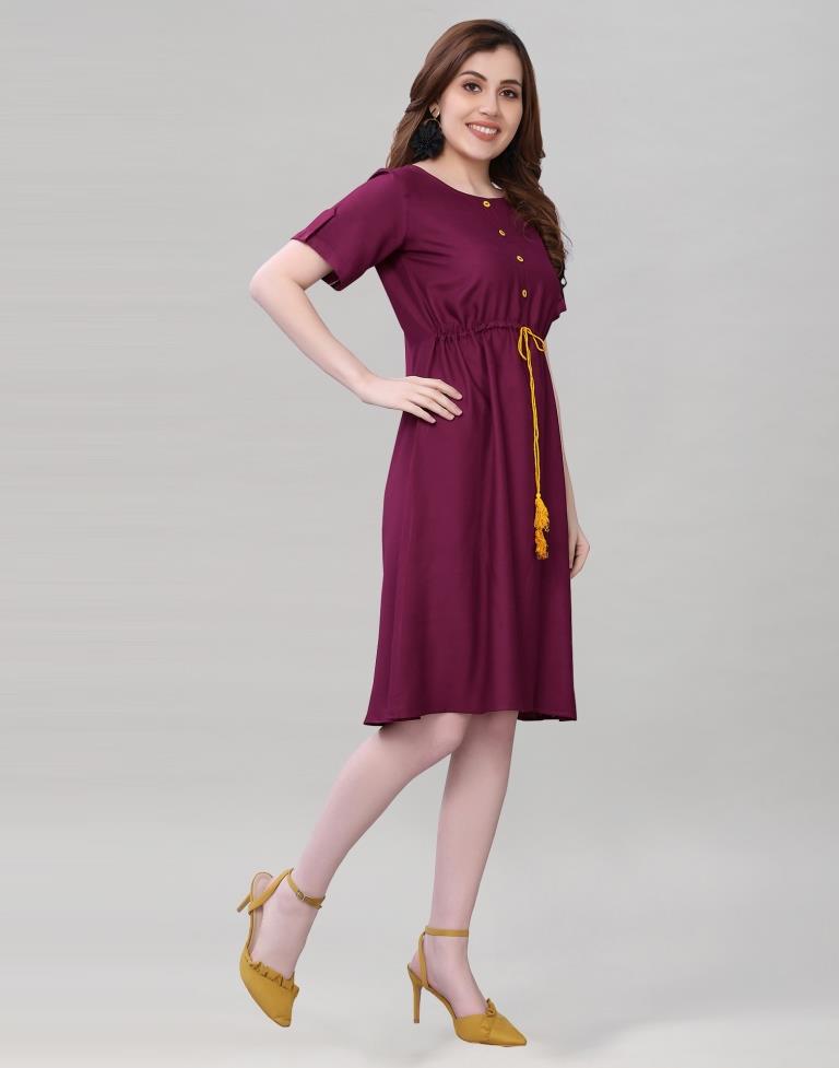 Wine A-line Dress | Sudathi