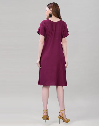 Wine A-line Dress | Sudathi