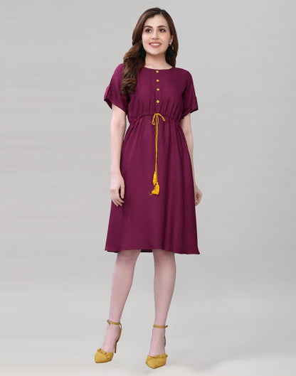 Wine A-line Dress | Sudathi