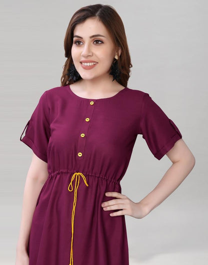 Wine A-line Dress | Sudathi