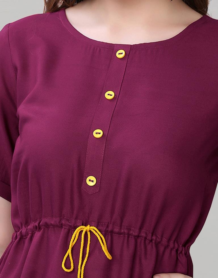 Wine A-line Dress | Sudathi