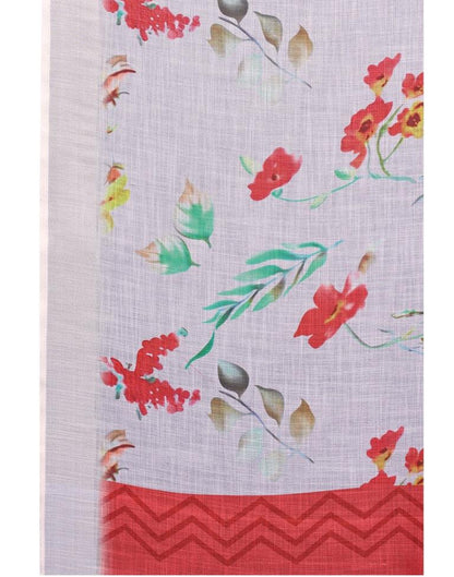 Sky Blue Coloured Linen Digital Printed Casual saree | Sudathi