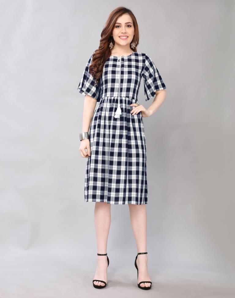 Blue Checkred Dress | Sudathi