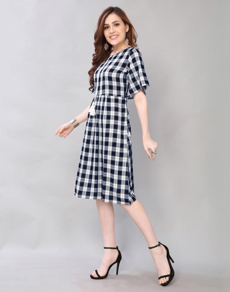 Blue Checkred Dress | Sudathi