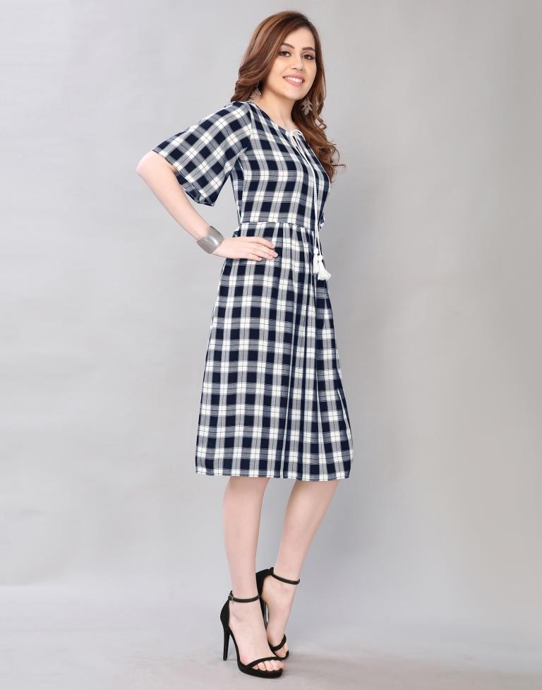 Blue Checkred Dress | Sudathi