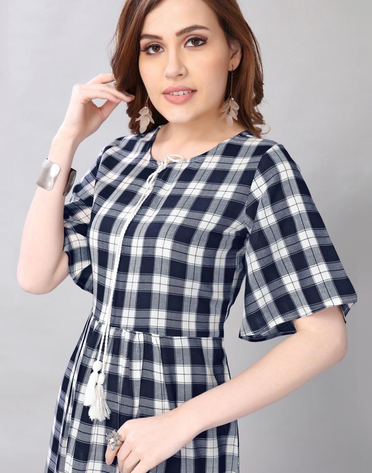 Blue Checkred Dress | Sudathi