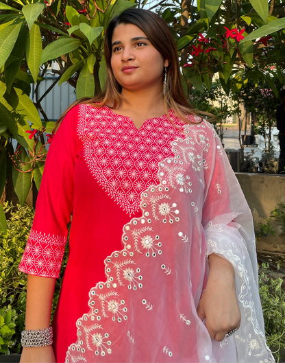 Pink Printed Kurti With Pant Set | Leemboodi