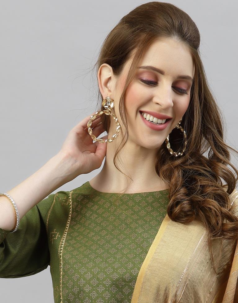 Green Kurti With Pant And Dupatta | Leemboodi