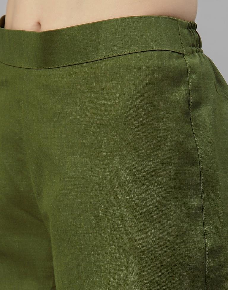 Green Kurti With Pant And Dupatta | Leemboodi