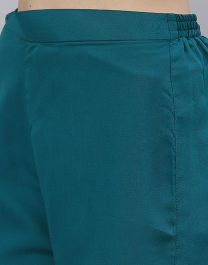 Teal Kurti With Pant And Dupatta | Leemboodi