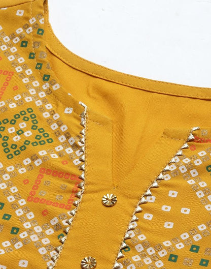 Mustard Kurti With Pant And Dupatta | Leemboodi