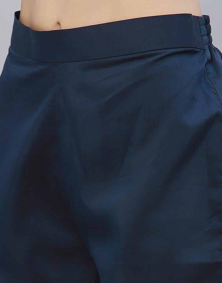 Navy Blue Kurti With Pant And Dupatta | Leemboodi