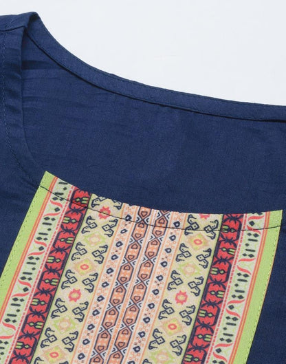 Navy Blue Kurti With Pant And Dupatta | Leemboodi