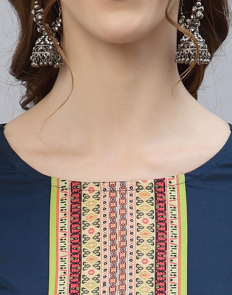 Navy Blue Kurti With Pant And Dupatta | Leemboodi