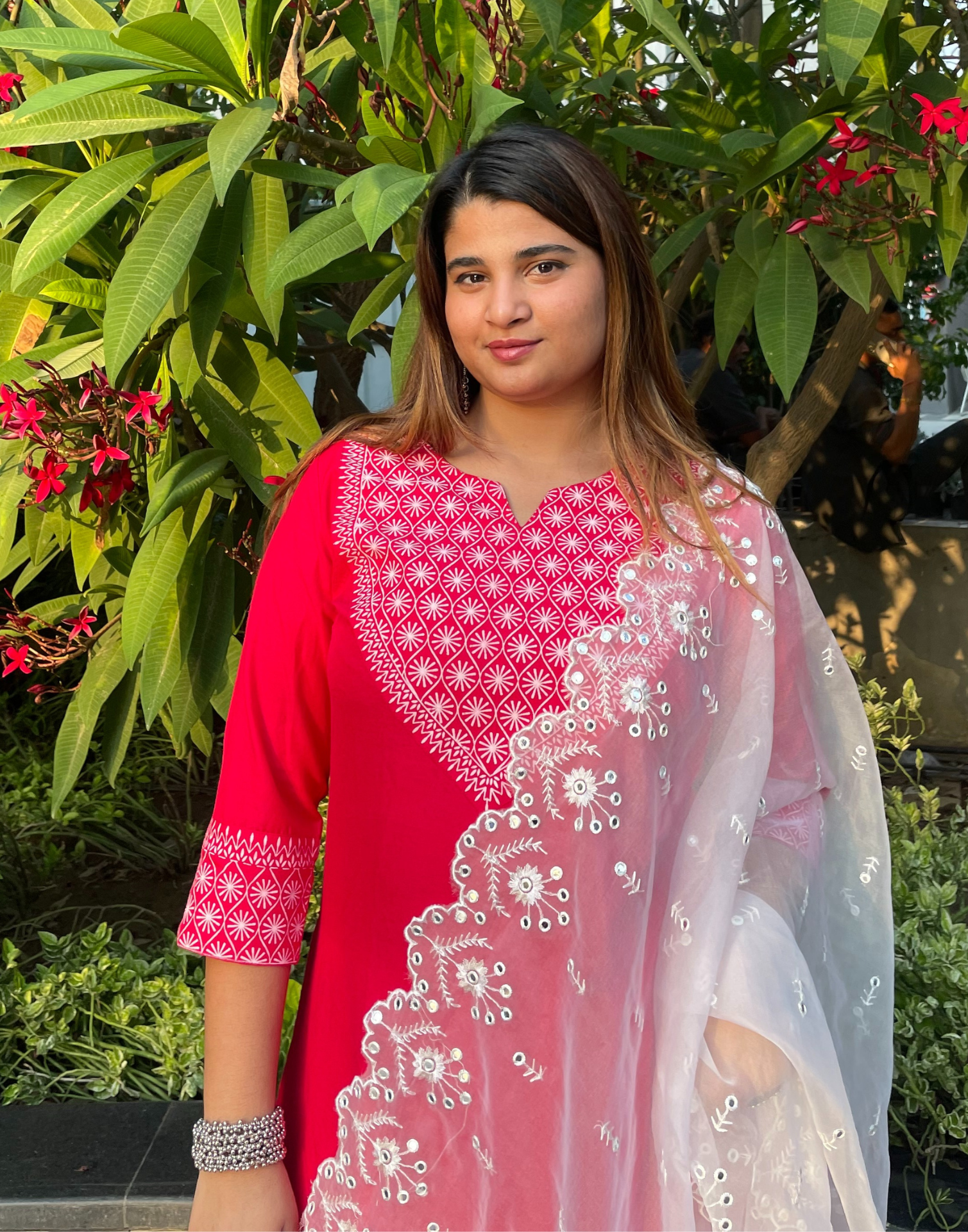 Pink Printed Kurti With Pant Set | Leemboodi