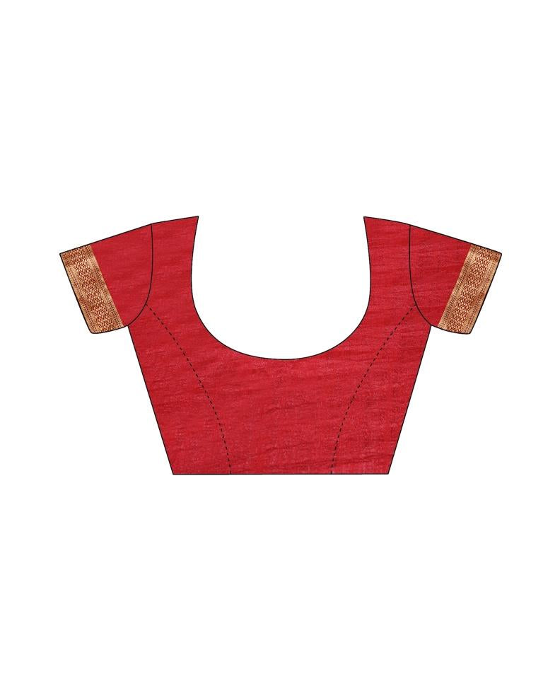 Red Coloured Art Silk Embroidered Partywear saree | Leemboodi