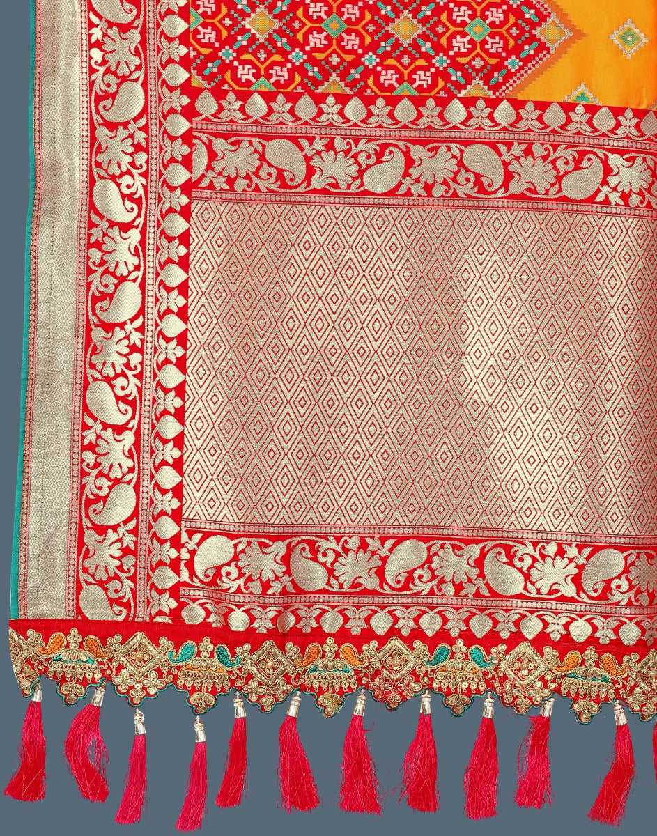 Orange Banarasi Banarasi Silk Saree | Sudathi