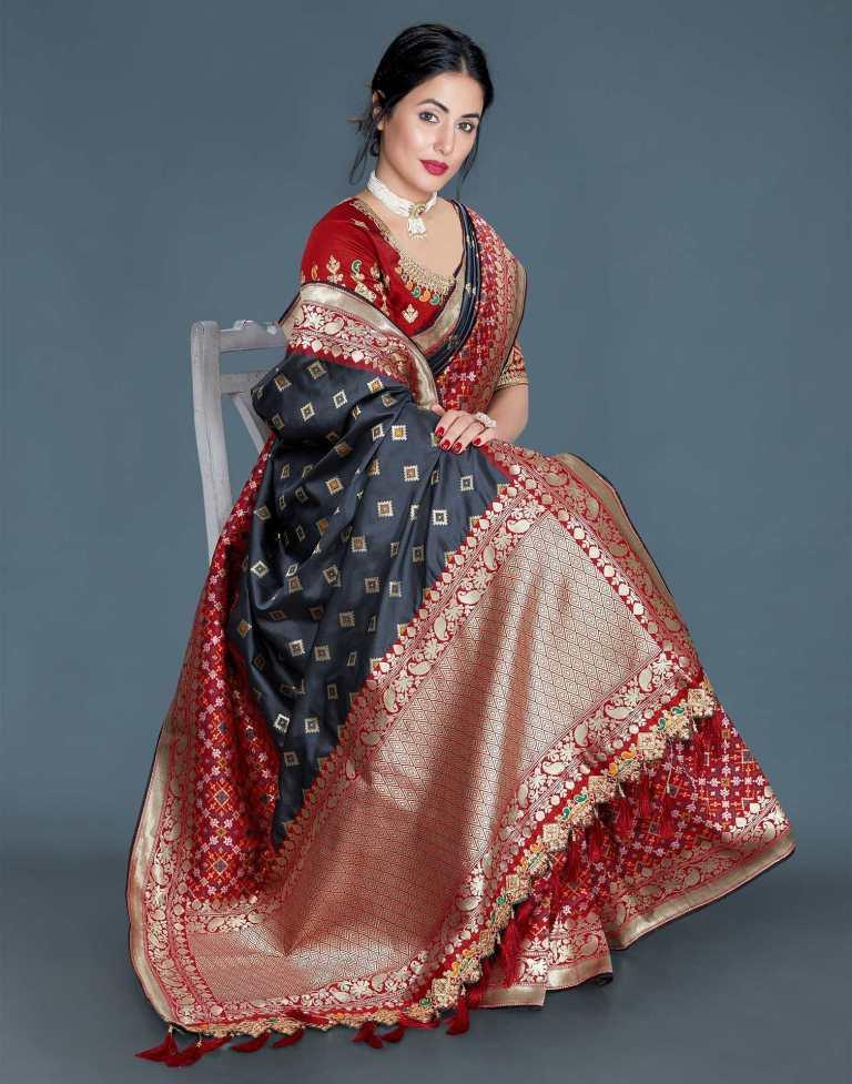 Grey Banarasi Silk saree | Leemboodi