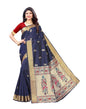 Navy Blue Coloured Bhagalpuri Silk Jacquard Partywear saree | Sudathi