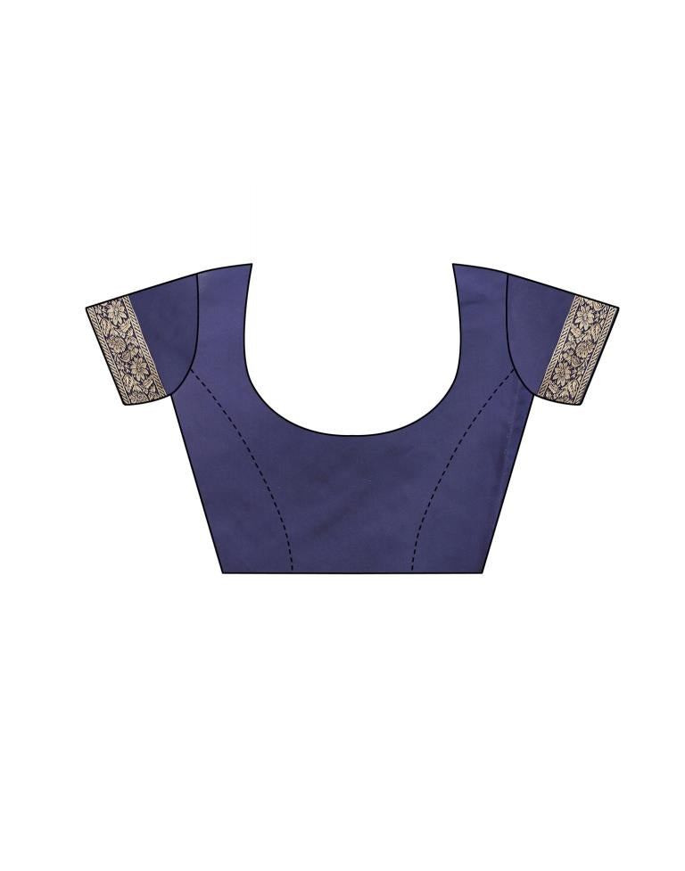 Navy Blue Coloured Poly Silk Jacquard Partywear saree | Leemboodi