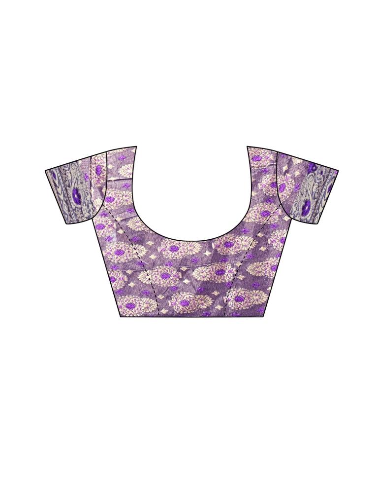 Violet Coloured Lycra Jacquard Partywear saree | Leemboodi