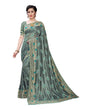 Teal Blue Coloured Lycra Jacquard Partywear saree | Leemboodi