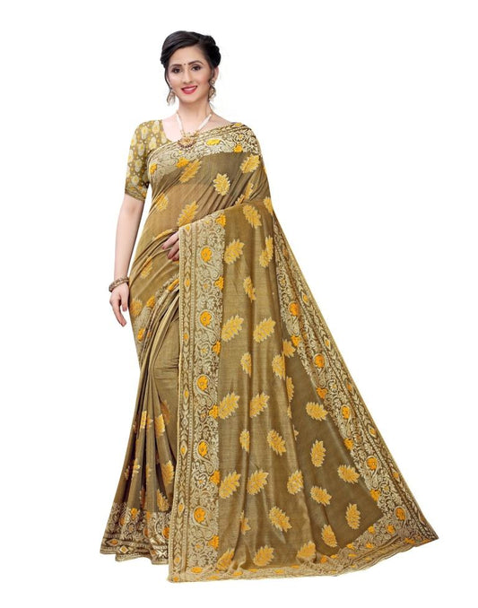Mustard Yellow Terylene Saree | Leemboodi
