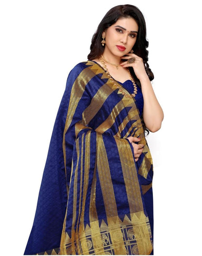 Navy Blue Coloured Poly Silk Jacquard Partywear saree | Leemboodi