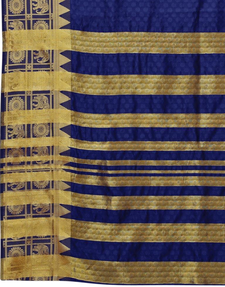 Navy Blue Coloured Poly Silk Jacquard Partywear saree | Leemboodi
