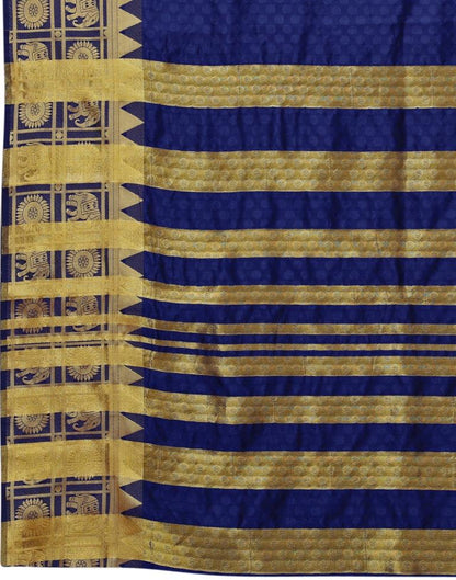 Navy Blue Coloured Poly Silk Jacquard Partywear saree | Leemboodi
